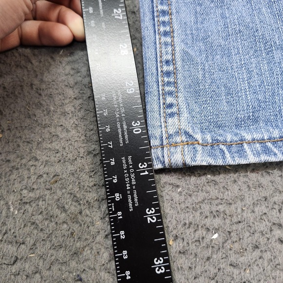 Jeans Womens 33x31 Blue Light Wash Mid Rise Bootcut Denim Casual Pants - Picture 3 of 7